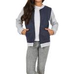 Dunkelblaue College Jacken für Kinder & Baseball Jacken für Kinder aus Baumwolle für Mädchen Größe 140 
