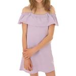 Lila Schulterfreie Kindersommerkleider aus Baumwolle für Mädchen Größe 152 für den für den Frühling 
