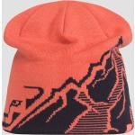 Reduzierte Orange Unifarbene Dynafit Herrenbeanies mit Berg-Motiv für den für den Winter 