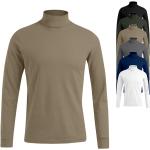 Marineblaue Langärmelige Promodoro Rollkragen T-Shirts aus Baumwolle für Herren Größe 3 XL 