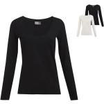 Schwarze Langärmelige Promodoro T-Shirts aus Baumwolle enganliegend für Damen Größe L 
