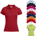 Rote Kurzärmelige Promodoro Kurzarm-Poloshirts aus Baumwolle für Damen Größe L 
