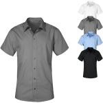 Graue Kurzärmelige Promodoro Kentkragen Hemden mit Kent-Kragen mit Knopf aus Popeline für Herren Größe 4 XL 