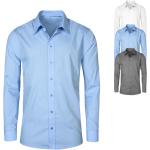 Hellblaue Langärmelige Promodoro Kentkragen Hemden mit Kent-Kragen mit Knopf aus Popeline für Herren Größe 5 XL 