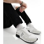 Reduzierte Weiße Armani EA7 Low Sneaker mit Schnürsenkel aus Textil für Herren Größe 43 