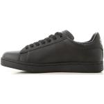 Schwarze Armani EA7 Low Sneaker mit Schnürsenkel aus Leder für Herren Größe 44 