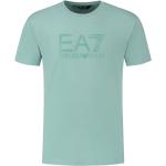 Hellblaue Unifarbene Armani EA7 Basic-Shirts aus Baumwolle für Damen 