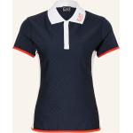 Dunkelblaue Armani Emporio Armani Damenpoloshirts & Damenpolohemden mit Knopf aus Polyester Größe S 