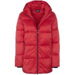 Reduzierte Rote Armani Emporio Armani Kapuzenmäntel mit Reißverschluss aus Polyester mit Kapuze für Damen Größe S 