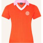 Orange Armani Emporio Armani V-Ausschnitt Damenpoloshirts & Damenpolohemden aus Polyester Größe M 