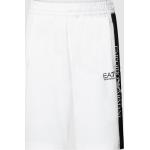 Weiße Unifarbene Loose Fit Armani Emporio Armani Sweatshorts mit Galonstreifen aus Baumwolle für Herren Größe XL 
