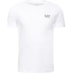 Weiße Unifarbene Kurzärmelige Armani EA7 T-Shirts aus Baumwolle für Herren Größe XL für den für den Frühling 