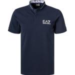EA7 Herren Poloshirt, Baumwoll-Piqué, dunkelblau