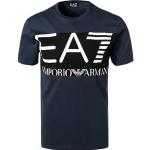 EA7 Herren T-Shirts, Baumwolle, marine blau