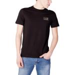 Schwarze Unifarbene Kurzärmelige Armani EA7 T-Shirts aus Baumwolle für Herren Größe XXL für den für den Sommer 