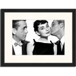 Schwarze Moderne Audrey Hepburn Poster mit Rahmen aus Acrylglas 