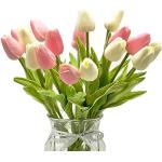 Weiße Künstliche Tulpen aus Draht 20-teilig 