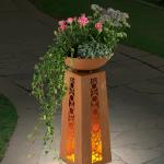 69 cm Gartenfiguren & Gartenskulpturen aus Edelrost LED beleuchtet 