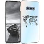 Schwarze Samsung Galaxy S10e Cases Art: Slim Cases mit Weltkartenmotiv durchsichtig aus Silikon 