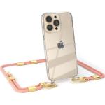 Rosa iPhone 13 Pro Hüllen Art: Handyketten durchsichtig aus Silikon mit Band 