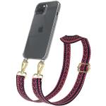 Pinke Boho iPhone 15 Hüllen Art: Handyketten durchsichtig 