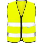 Reduzierte Gelbe Unifarbene Atmungsaktive Kinderwarnwesten mit Reißverschluss aus Polyester Größe 170 für den für den Herbst 