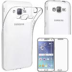 Samsung Galaxy J5 Cases 2015 durchsichtig aus Silikon mit Schutzfolie 