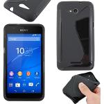 Schwarze Elegante Sony Xperia E4g Cases mit Bildern mit Knopf aus Silikon 