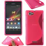 Pinke Elegante Sony Xperia L Cases mit Bildern mit Knopf aus Silikon 