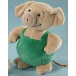 EBO 60091 - Schwein Wutz, 22 cm hoch, stehend, grüner und hellbrauner Flauschvelour
