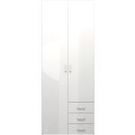 Weiße Moderne Kleiderschränke Hochglanz aus Holz mit Schublade Breite 150-200cm, Höhe 200-250cm, Tiefe 0-50cm 