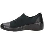 Schwarze Ecco Soft 7 Nachhaltige Slip-on Sneaker ohne Verschluss aus Leder atmungsaktiv für Damen Größe 39 