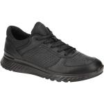 Schwarze Ecco Exostride Runde Low Sneaker in Normalweite aus Glattleder mit herausnehmbarem Fußbett für Damen Größe 42 