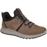 Braune Ecco Exostride Runde Nachhaltige Low Sneaker mit Schnürsenkel in Normalweite aus Leder mit herausnehmbarem Fußbett für Herren 