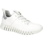 Weiße Ecco GRUUV Runde Nachhaltige Low Sneaker mit Schnürsenkel in Breitweite aus Glattleder mit Reflektoren für Herren Größe 47 