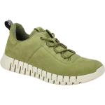 Grüne Ecco GRUUV Runde Nachhaltige Low Sneaker mit Schnürsenkel in Normalweite aus Veloursleder mit Reflektoren für Herren Größe 48 