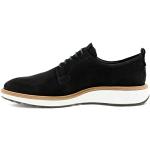 Reduzierte Schwarze Business Ecco Hybrid Nachhaltige Derby Schuhe mit Schnürsenkel aus Nubukleder leicht für Herren Größe 41 