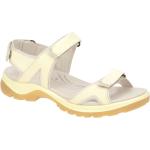 Gelbe Outdoor-Sandalen mit Klettverschluss aus Stroh für Damen Größe 43 