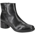 Schwarze Animal-Print Elegante Ankle Boots & Klassische Stiefeletten aus Glattleder für Damen Größe 39 