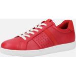 Rote Ecco Nachhaltige Low Sneaker mit Schnürsenkel in Normalweite aus Leder Leicht für Damen Größe 38 