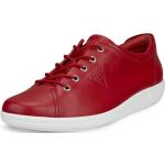 Reduzierte Rote Ecco Soft Runde Nachhaltige Low Sneaker mit Schnürsenkel in Normalweite aus Leder leicht für Damen 