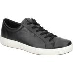 Schwarze Ecco Soft 7 Runde Nachhaltige Low Sneaker mit Schnürsenkel in Normalweite aus Rindsleder mit herausnehmbarem Fußbett für Herren Größe 45 