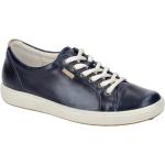 Marineblaue Ecco Soft 7 Runde Nachhaltige Low Sneaker in Normalweite aus Glattleder leicht für Damen 