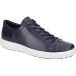 Blaue Ecco Soft 7 Runde Nachhaltige Low Sneaker mit Schnürsenkel in Normalweite aus Glattleder mit herausnehmbarem Fußbett für Herren 