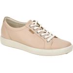 Pinke Ecco Soft 7 Runde Nachhaltige Low Sneaker in Normalweite aus Glattleder mit herausnehmbarem Fußbett für Damen 