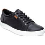 Reduzierte Schwarze Ecco Soft 7 Runde Nachhaltige Low Sneaker mit Schnürsenkel in Normalweite aus Leder leicht für Damen 