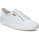 Reduzierte Weiße Ecco Soft 7 Runde Nachhaltige Low Sneaker mit Schnürsenkel in Normalweite aus Leder leicht für Damen 