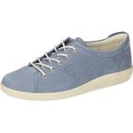 Blaue Ecco Soft Nachhaltige Low Sneaker aus Leder für Damen Größe 40 