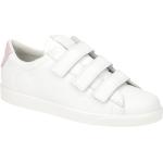 Weiße Slip-on Sneaker mit Klettverschluss aus Glattleder für Damen Größe 35 für den für den Sommer 