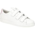 Weiße Slip-on Sneaker mit Klettverschluss aus Glattleder für Damen Größe 36 für den für den Sommer 